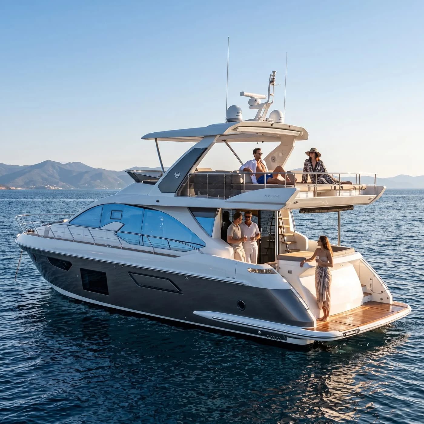 Azimut Yacht cruising off Labuan Bajo